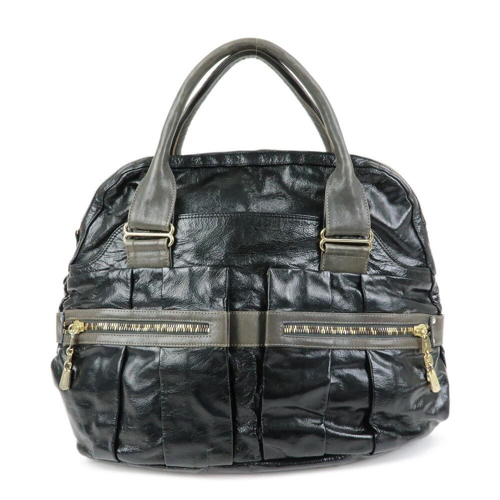 Chloe See by Chloe Patent Leather Handbag Black